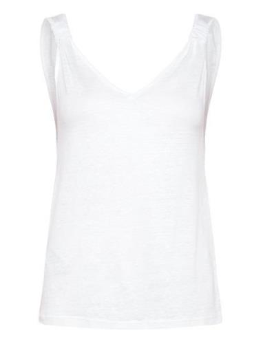 Linen Top With Knotted Straps White Mango