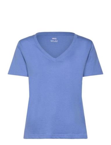 Short-Sleeved Cotton T-Shirt Blue Mango