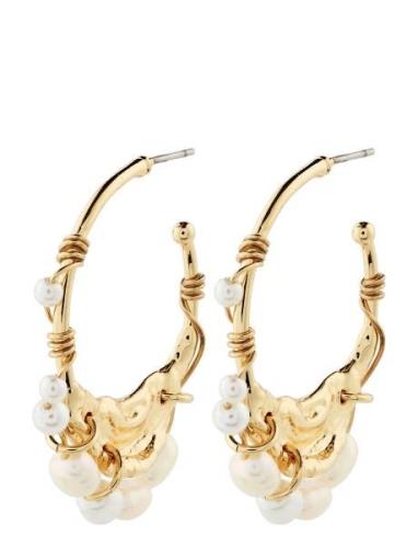 Focus Recycled Hoop Earrings Gold Pilgrim