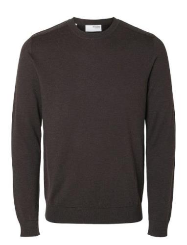 Slhberg Crew Neck Noos Brown Selected Homme