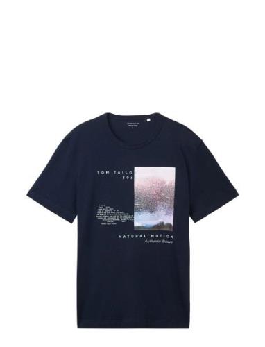 T-Shirt With Photoprint Navy Tom Tailor