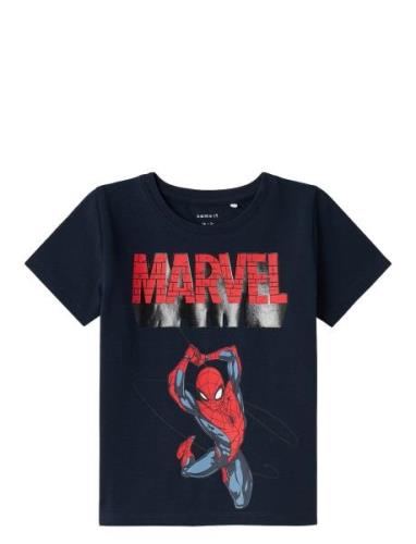 Nmmjaba Spiderman Ss Top Mar Navy Name It