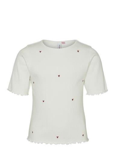 Vmlavender Francis Emb Ss Top Jrs Girl White Vero Moda Girl