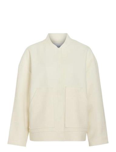 Vicecilie Wool Bomber Jacket White Vila