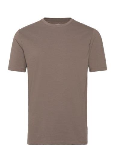 Mens Stretch Crew Neck Tee S/S Brown Lindbergh