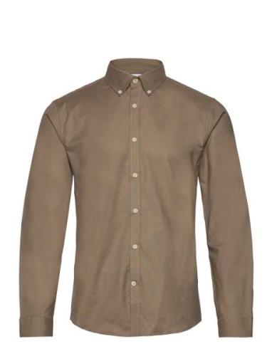 Yarn Dyed Oxford Superflex Shirt Brown Lindbergh