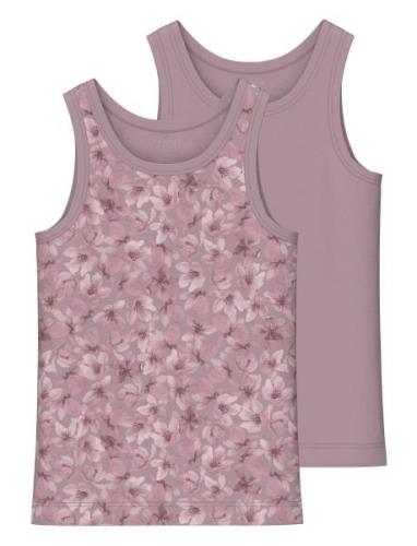 Nmftank Top 2P Mauve Flower Noos Pink Name It