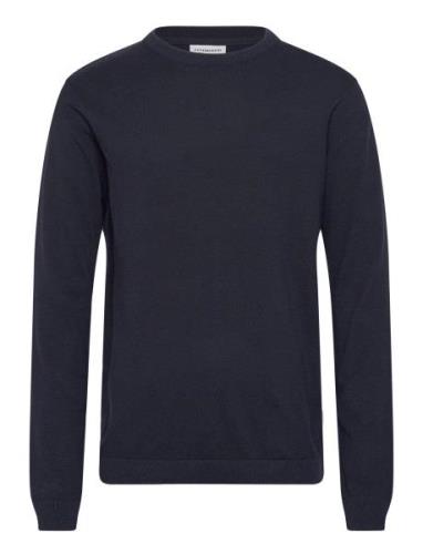 100% Recycle Knit Round Neck Navy Lindbergh