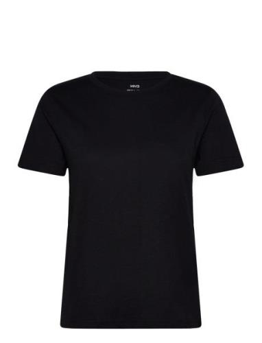 Short-Sleeved Cotton T-Shirt Black Mango