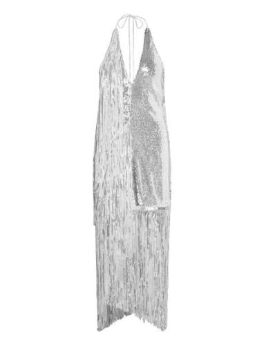 Sequins Mini Fringe Dress Silver ROTATE Birger Christensen