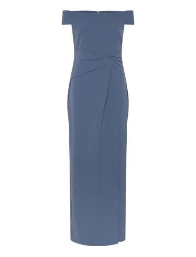 Crepe Off-The-Shoulder Gown Blue Lauren Ralph Lauren