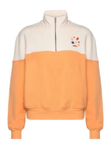 Color Block Zip Sweatshirt Orange Bobo Choses