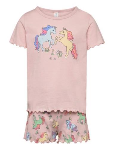 Pyjama Tee Shorts Set Unicorn Pink Lindex