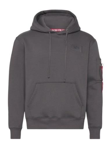 Back Print Hoody Grey Alpha Industries