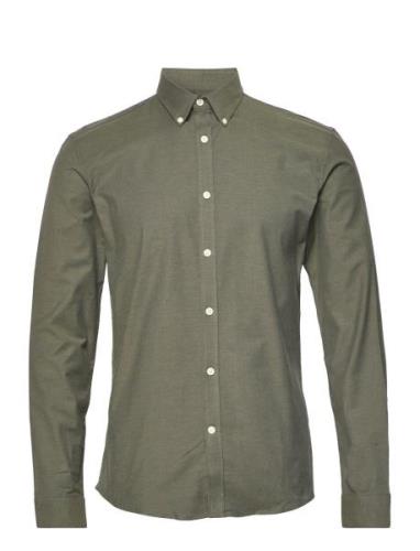 Yarn Dyed Oxford Superflex Shirt Khaki Lindbergh