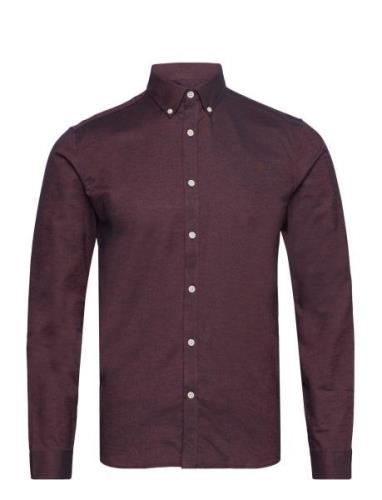 Yarn Dyed Oxford Superflex Shirt Burgundy Lindbergh