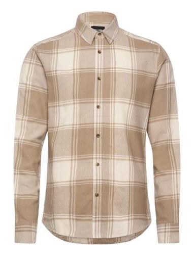 Onsgudmund Ls Checked Shirt Beige ONLY & SONS