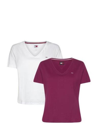 Tjw 2Pack Slim Soft V Neck Tee Purple Tommy Jeans