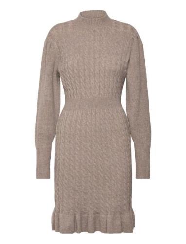 Vmvera Ls Short Knit Dress Vma Brown Vero Moda