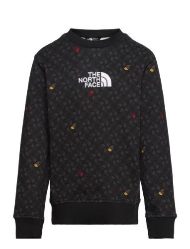 B Drew Peak Light Crew Print Black The North Face