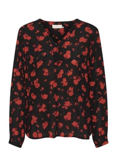 Kaamber Blouse Ls Printed Black Kaffe