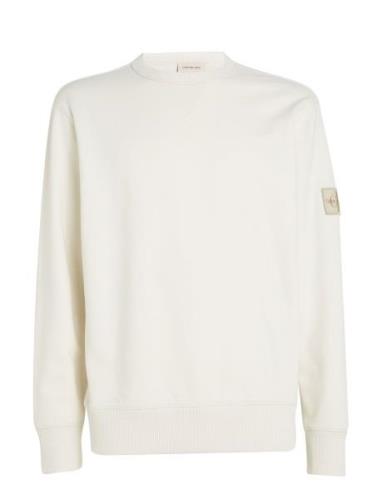 Badge Crew Neck White Calvin Klein Jeans