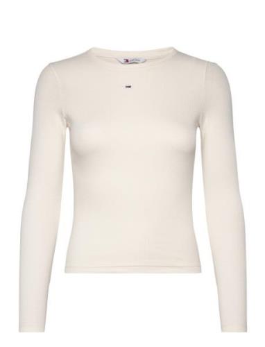 Tjw Slim Essential Rib Ls Cream Tommy Jeans