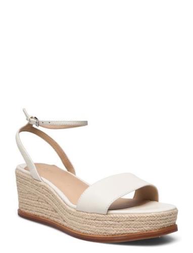 Leona Nappa Leather Espadrille Cream Lauren Ralph Lauren