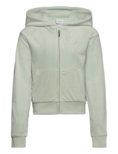 Tonal Zip Through Hoodie Green Juicy Couture