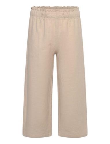 Trousers Linen Wide Leg Beige Lindex