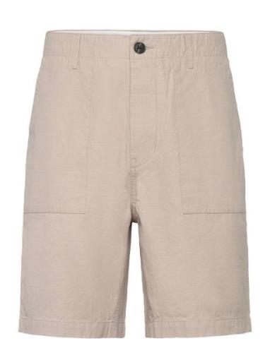 Flint Wide Slub Yarn Shorts - Gots/ Beige Knowledge Cotton Apparel