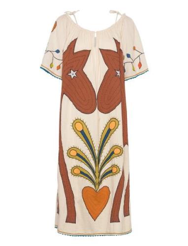 Embroidered Strap Midi Dress Patterned Stella Nova