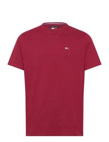 Tjm Slim Rib Detail Tee Red Tommy Jeans