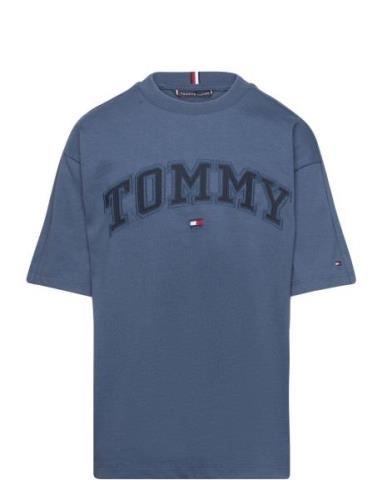 Varsity Embroidery Tee Ss Blue Tommy Hilfiger