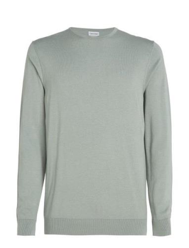 Cotton Silk Blend Cn Sweater Grey Calvin Klein