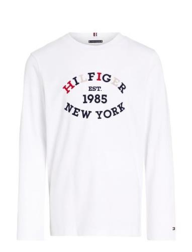 Monotype Flock Regular Tee Ls White Tommy Hilfiger