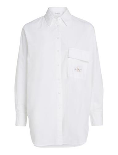 Long Cotton Utility Ls Shirt White Calvin Klein Jeans