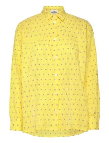 Crinckle Pop Vinny Shirt Aop Yellow Mads Nørgaard