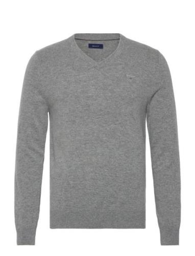 Extrafine Lambswool V-Neck O/S Grey GANT