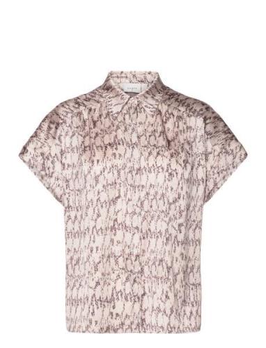 D6Cecily Python Printed Shirt Beige Dante6