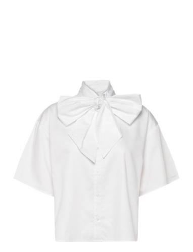 Slfjuno 3/4 Bow Shirt B White Selected Femme