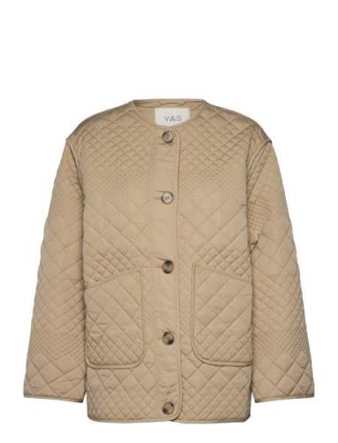 Yaslaurie Ls Padded Jacket S. Noos Beige YAS