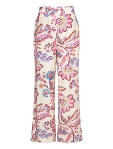 Floral Print Straight Trousers Patterned Mango