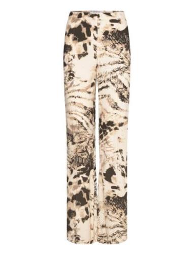 Fluid Animal- Print Trousers Beige Mango