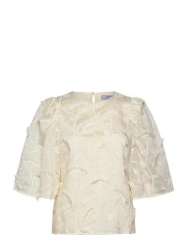 Mspiper Round Neck Blouse Cream Minus