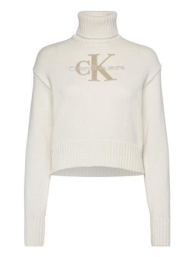 Chenille Monologo Sweater White Calvin Klein Jeans