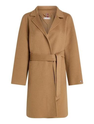 Reg Df Wool Belted Coat Beige Tommy Hilfiger