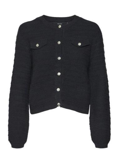 Vmvioletta Ls Button Cardigan Black Vero Moda