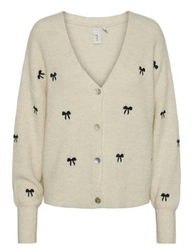 Yasbow Ls Embroided Knit Cardigan S. Cream YAS