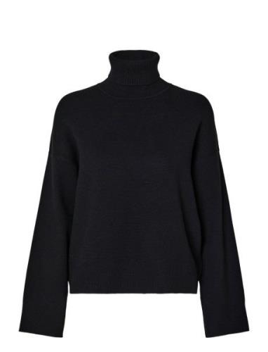 Slfkamma Ls Knit Roll Neck Noos Black Selected Femme